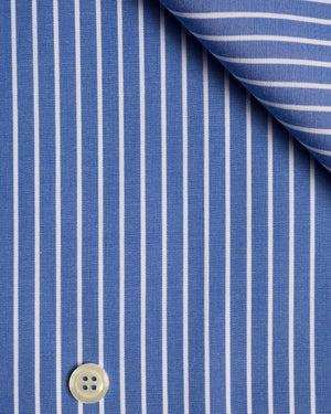 Robert - Blue with White Stripe Poplin