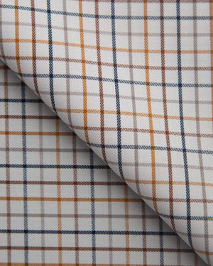 Bill - Brown and Blue Check Twill