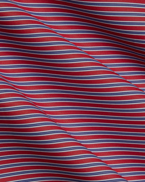 Everett - Red with Blue and White stripe Poplin