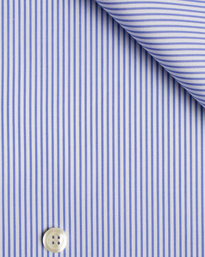Lawrence - Blue Stripe Wrinkle Resistant Poplin