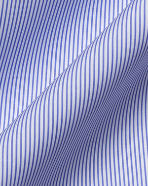 Lawrence - Blue Stripe Wrinkle Resistant Poplin
