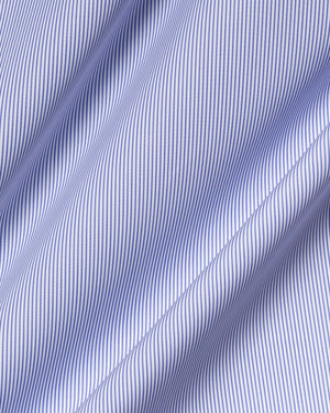 Lawrence - Blue Stripe Wrinkle Resistant Poplin