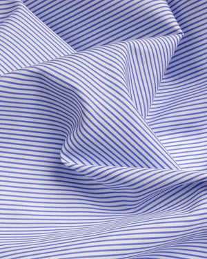 Lawrence - Blue Stripe Wrinkle Resistant Poplin