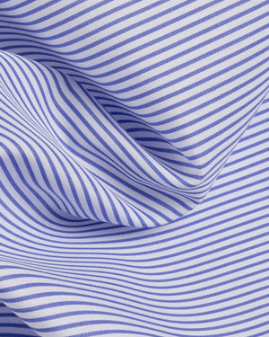 Lawrence - Blue Stripe Wrinkle Resistant Poplin