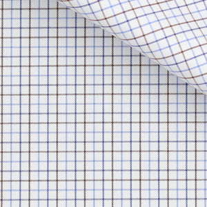 Orville - Blue and Brown Check Twill