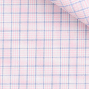 Otto - Pink and Blue Check Twill