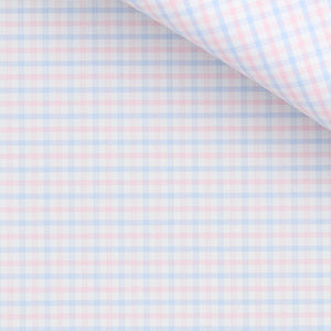 Roswell - Blue and Pink Check Twill