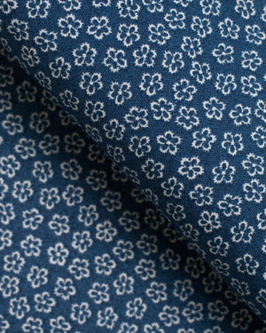 Aaron - Blue and White Flower Pattern Poplin