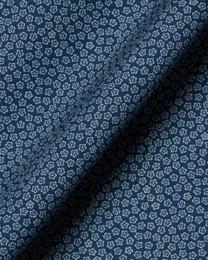 Aaron - Blue and White Flower Pattern Poplin