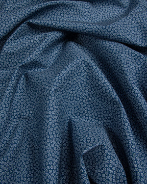 Aaron - Blue and White Flower Pattern Poplin